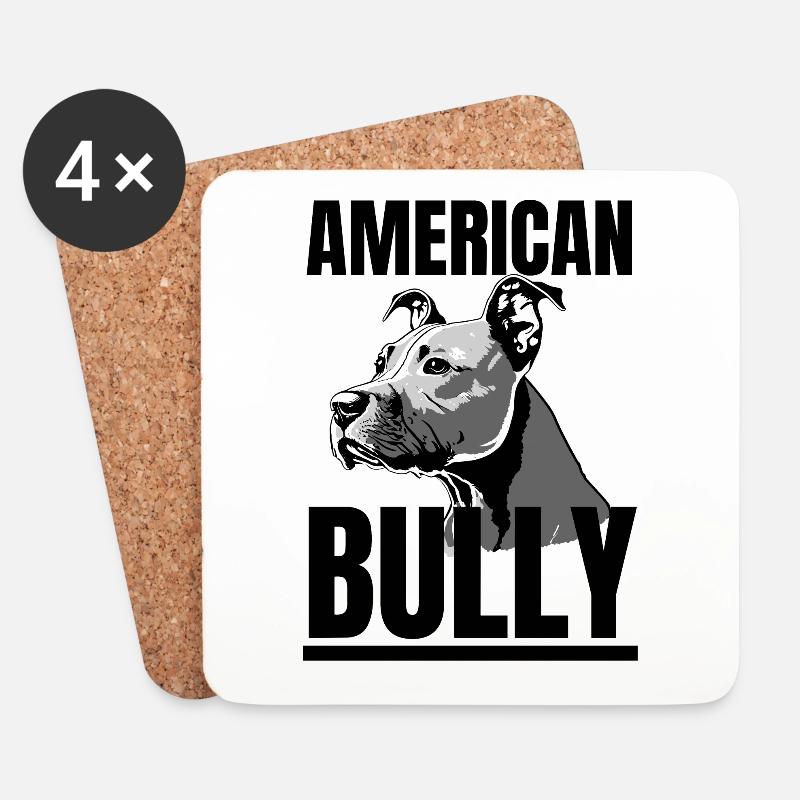 American Bully Pride - Untersetzer (4er-Set) - Weiß