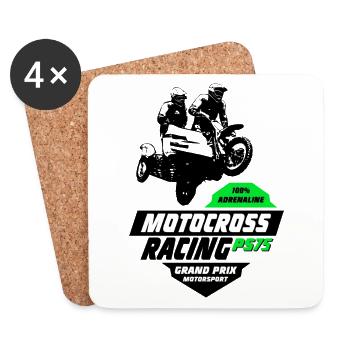 Sidecarcross - Sidecar Moto Cross - Coasters (set of 4) - white - Front