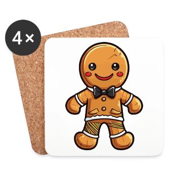 Gingerbread Biscuit Christmas Baking - Coasters (set of 4) - white - Front