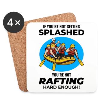 Rafting Team Raft Eau Vive Rafter Paddle Drôle - Dessous de verre (lot de 4) - blanc - Devant