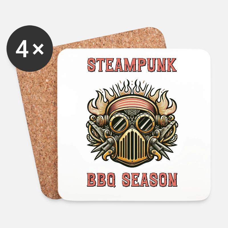 Steampunk BBQ Season 2 - Untersetzer (4er-Set) - Weiß