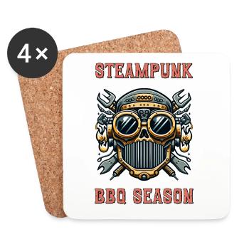 Steampunk BBQ Saison 4 - Dessous de verre (lot de 4) - blanc - Devant