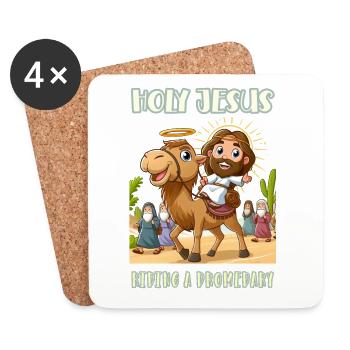 Holy Jesus riding a dromedary - Coasters (set of 4) - white - Front