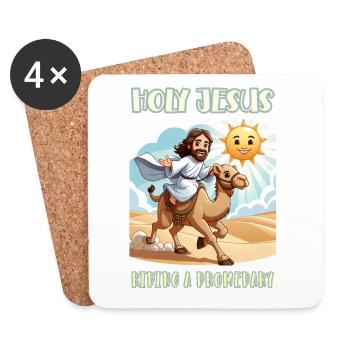 Holy Jesus riding a dromedary - Coasters (set of 4) - white - Front