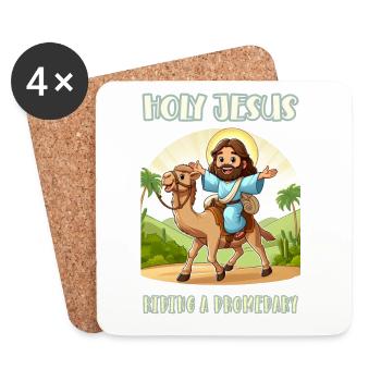 Holy Jesus riding a dromedary - Coasters (set of 4) - white - Front
