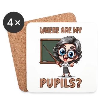 Where are my pupils? - Coasters (set of 4) - white - Front