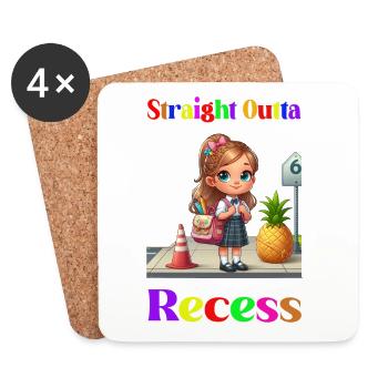 Straight outta recess - Untersetzer (4er-Set) - Weiß - Vorne