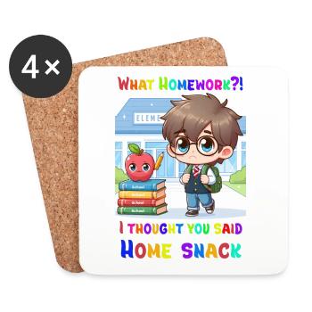 What Homework? I thought you said Home-snack! - Untersetzer (4er-Set) - Weiß - Vorne