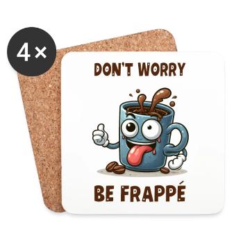 Don't worry - be frappe - Untersetzer (4er-Set) - Weiß - Vorne