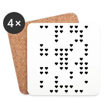 Heart Puzzle Snow Gift - Coasters (set of 4) - white - Front