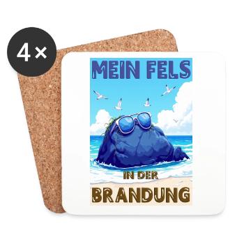 My Rock in the Surf - German Version - Coasters (set of 4) - white - Front
