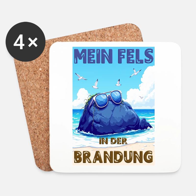 Mein Fels in der Brandung - deutsche Version - Untersetzer (4er-Set) - Weiß