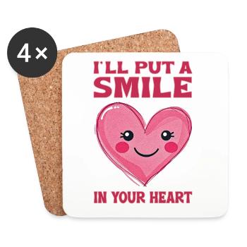 I'll put a smile in your heart - Coasters (set of 4) - white - Front