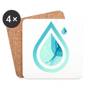 Pure Drop – Modernes Wasser - Untersetzer (4er-Set) - Weiß - Vorne