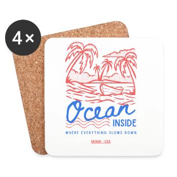 Ozean innerhalb von Palm Island - Untersetzer (4er-Set) - Weiß - Vorne