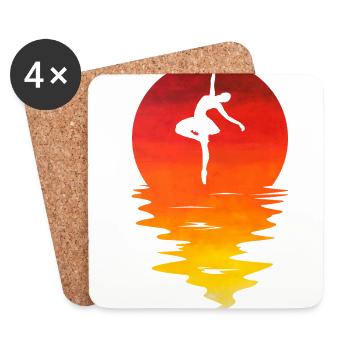 Ballet Graphic Ballerina Dance Course Dancer Point - Untersetzer (4er-Set) - Weiß - Vorne