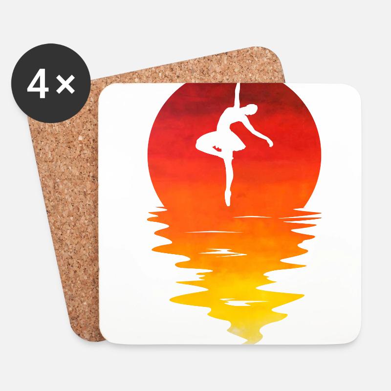 Ballet Graphic Ballerina Dance Course Dancer Point - Untersetzer (4er-Set) - Weiß