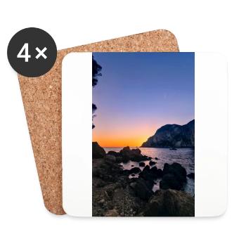 Naturfotografie Meer Sonnenuntergang - Untersetzer (4er-Set) - Weiß - Vorne