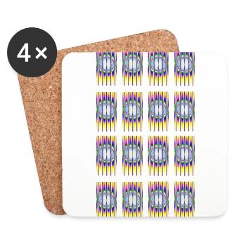 Hypnotic design Type-1 - Coasters (set of 4) - white - Front
