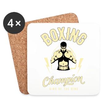 Boxing Champion Sport Sport Arts Martiaux Cadeaux - Dessous de verre (lot de 4) - blanc - Devant