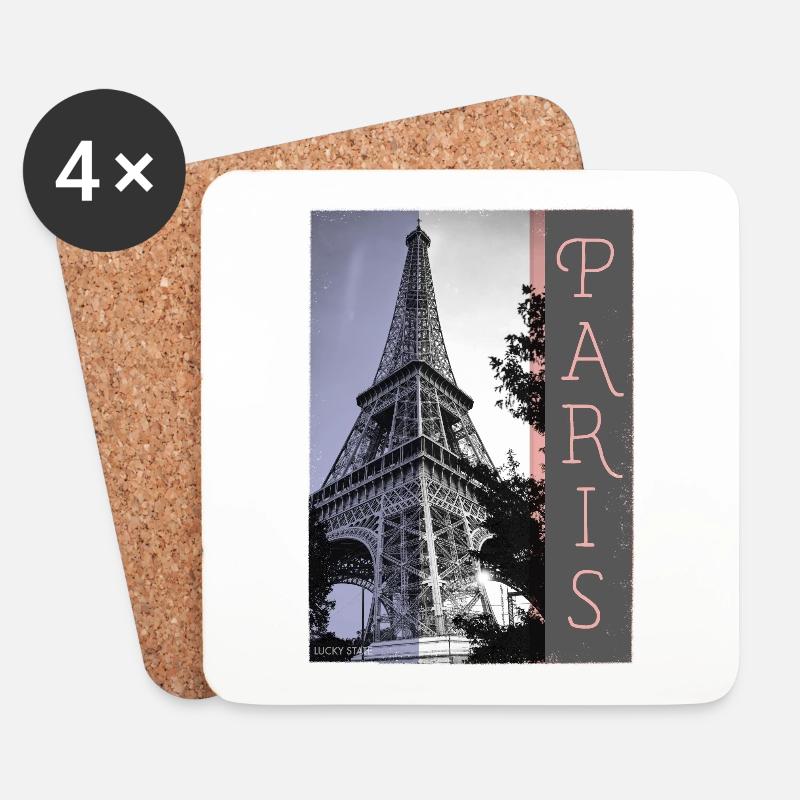 Pariser Eiffelturm - Paris - Untersetzer (4er-Set) - Weiß