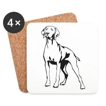 Rhodesian Ridgeback cadeaux amateur de chiens RR - Dessous de verre (lot de 4) - blanc - Devant