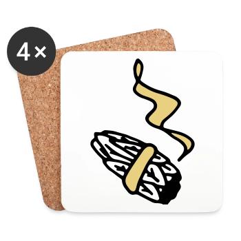 Räucherwerk Incense Ritual Reinigung Shamane - Untersetzer (4er-Set) - Weiß - Vorne