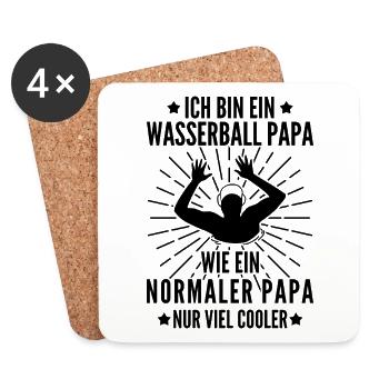 Wasserball Wasserballer Papa Spruch Vatertag - Untersetzer (4er-Set) - Weiß - Vorne