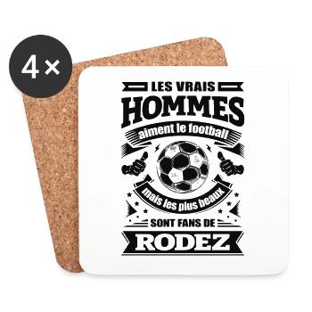 LES VRAIS HOMMES SONT FANS DE RODEZ - Dessous de verre (lot de 4) - blanc - Devant