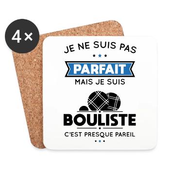 Pas parfait mais bouliste c'est presque pareil - Dessous de verre (lot de 4) - blanc - Devant