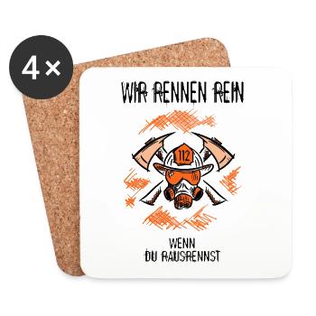 Feuerwehrmann. Feuerwehrfrau Lustige Geschenkidee - Untersetzer (4er-Set) - Weiß - Vorne