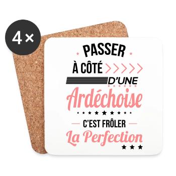 Ardéchoise - Frôler la perfection - Ardèche - Dessous de verre (lot de 4) - blanc - Devant