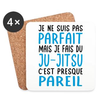 Je ne suis pas parfait mais je fais du ju-jitsu - Dessous de verre (lot de 4) - blanc - Devant