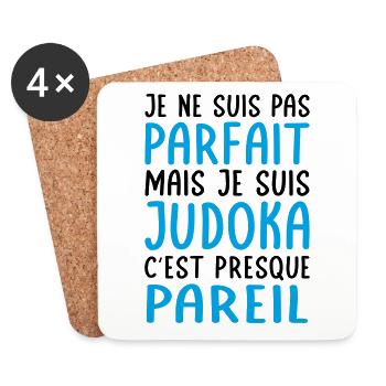 Je ne suis pas parfait mais je suis judoka - Dessous de verre (lot de 4) - blanc - Devant