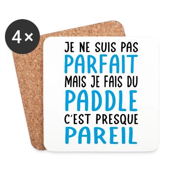 Je ne suis pas parfait mais je fais du paddle - Dessous de verre (lot de 4) - blanc - Devant