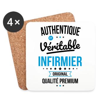 Authentique et véritable infirmier - Original - Dessous de verre (lot de 4) - blanc - Devant