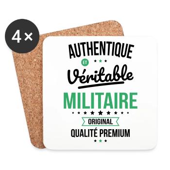 Authentique et véritable militaire - Original - Dessous de verre (lot de 4) - blanc - Devant