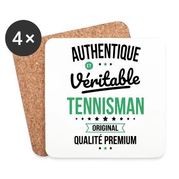 Authentique et véritable tennisman - Original - Dessous de verre (lot de 4) - blanc - Devant