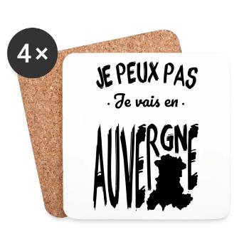Je peux pas je vais en Auvergne - Dessous de verre (lot de 4) - blanc - Devant