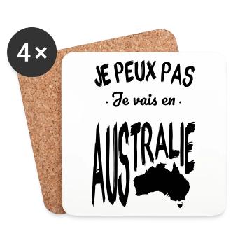 Je peux pas je vais en Australie - Dessous de verre (lot de 4) - blanc - Devant