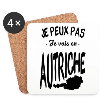 Je peux pas je vais en Autriche - Dessous de verre (lot de 4) - blanc - Devant