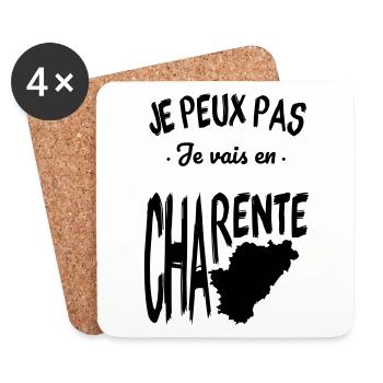Je peux pas je vais en Charente - Dessous de verre (lot de 4) - blanc - Devant
