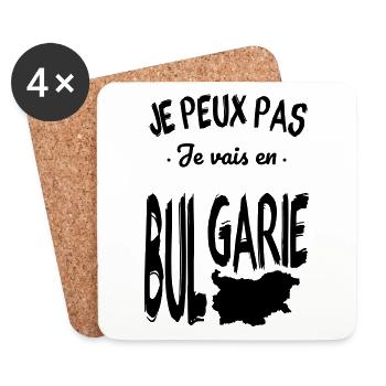 Je peux pas je vais en Bulgarie - Dessous de verre (lot de 4) - blanc - Devant