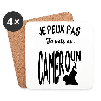 Je peux pas je vais au Cameroun - Dessous de verre (lot de 4) - blanc - Devant