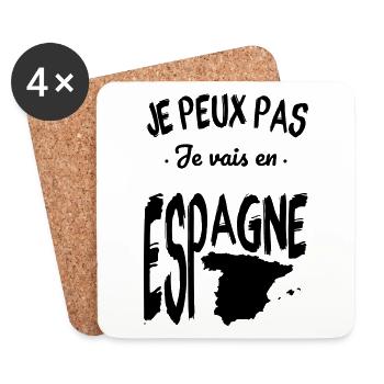Je peux pas je vais en Espagne - Dessous de verre (lot de 4) - blanc - Devant