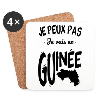 Je peux pas je vais en Guinée - Dessous de verre (lot de 4) - blanc - Devant
