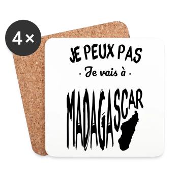 Je peux pas je vais à Madagascar - Dessous de verre (lot de 4) - blanc - Devant