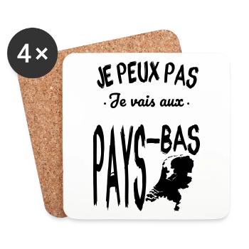 Je peux pas je vais aux Pays-Bas - Dessous de verre (lot de 4) - blanc - Devant