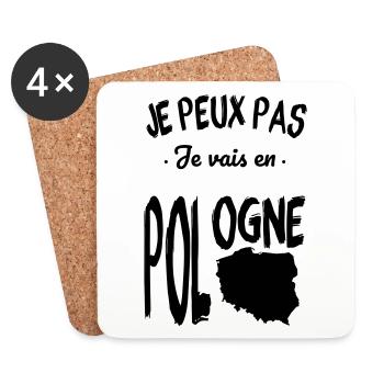 Je peux pas je vais en Pologne - Dessous de verre (lot de 4) - blanc - Devant
