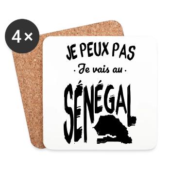 Je peux pas je vais au Sénégal - Dessous de verre (lot de 4) - blanc - Devant